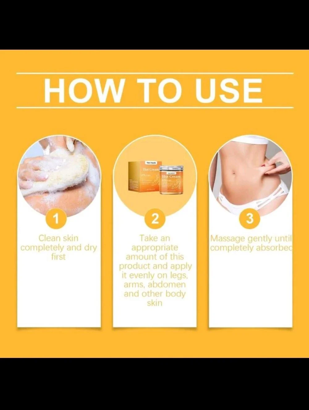 Hot Gel - Orange & White Anti-Cellulite Gel. 3PACK
